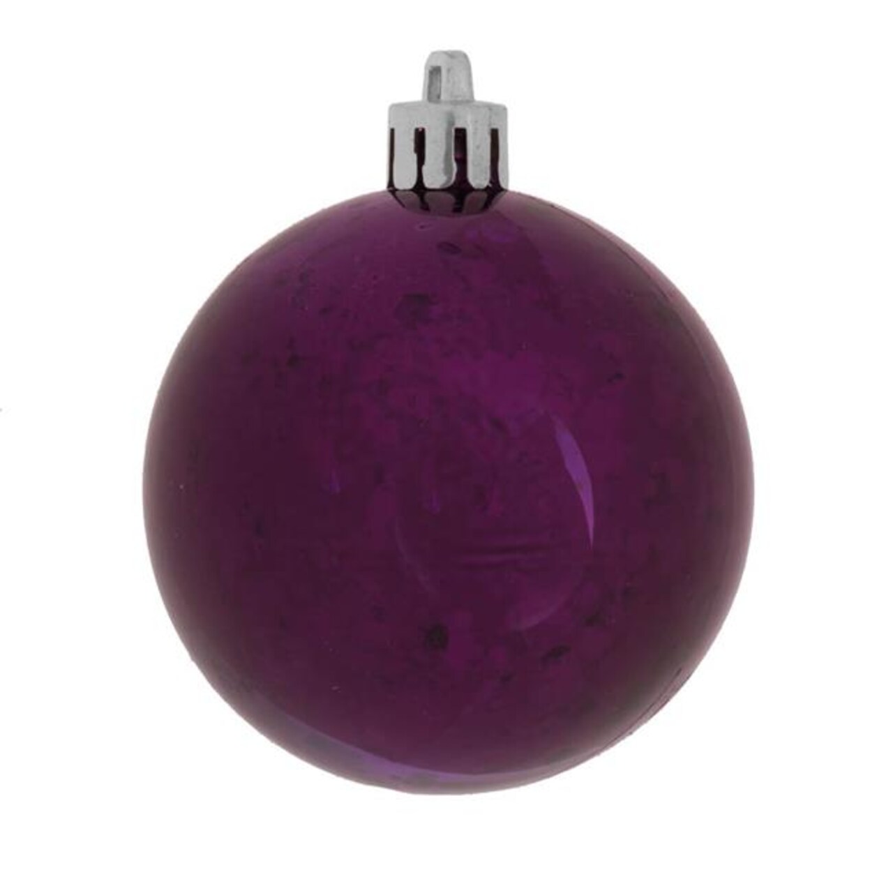 Plum Shiny Mercury Ball Ornament - 4 in. - 6 per Bag